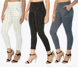 Elegant Modern Checked Net Lycra Jeggings Set of 3 - High-quality, stretchy, comfortable women's fashion for everyday wear. Indian origin
