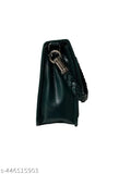Green faux leather sling bag for women and girls, featuring 2 compartments and secure closure. Rich earthy tone, comfortable braided strap, ideal accessory for on-the-go lifestyle. Vegan leather, cruelty-free choice