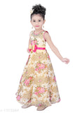 Elegant floral print net dress for girls, sleeveless, embellished, 0-12 months (India)