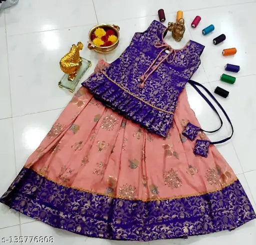 Cotton blend, botanical print Swiss fabric skirt with front neck knot - Indian-origin fashion accessory