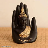Handcrafted poly resin Sai Collection Palm Buddha showpiece, ideal for home office decor and Vastu compliant gifts