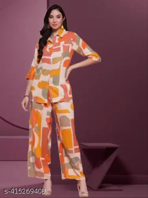 Natural rayon abstract print jumpsuit for women, long sleeves, India-made
