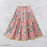 New Rayon lehenga-choli with floral print and sleeveless top, available in various sizes from 3-4 years to free size. Indian traditional wear for girls aged 11-12 years