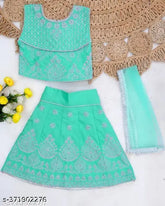 Embroidered cotton silk lehnga with art silk dupatta, sleeveless, stitched net, Indian origin