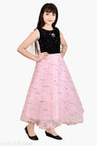 Stylish net party dress for girls, sleeveless solid pattern in various sizes (3-4yrs, 4-5yrs, etc.) from India