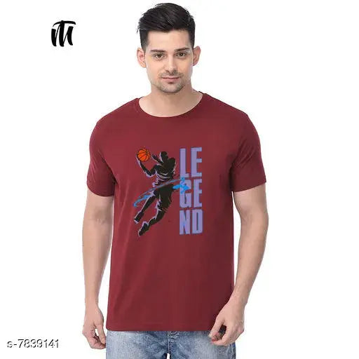 Men's cotton short-sleeve printed t-shirt in S, M, L, XL, XXL sizes, made in India