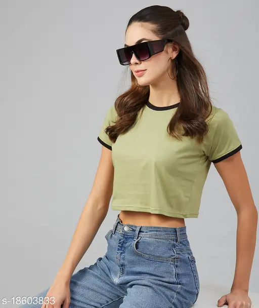 Mint green cotton short sleeve women's t-shirt by CHIMPAAANZEE, size M with bust size 38in