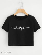 Cotton blend printed net partywear T-shirts for women - Fancy Partywear Women Tshirts PACKUP 1