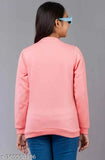 Pumpkin pie girls sweatshirt, wool winter wear for kids with long sleeves, solid design, size 8-9 years (bust 30in), made in India