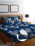 Cotton botanical double fitted sheets, superfine quality with 2 large pillow covers, fits up to 8-inch mattress for summer use