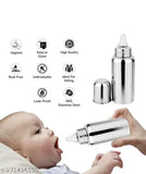 BPA-free 250ml stainless steel feeding bottle, 304 grade, for kids, India-made, spill-proof with food-grade silicone spout