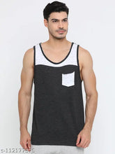 Cotton colorblocked mens sleeveless t-shirt, one piece from India