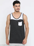 Cotton colorblocked mens sleeveless t-shirt, one piece from India