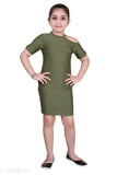 Printed polyester shift dress for girls aged 2-14 years, featuring short sleeves and various sizes available