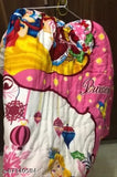 Disney princess glace cotton blanket for kids, vibrant design features popular characters