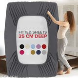 Premium cotton, elastic fitted single bedsheet with zipper pillow covers (72x48x9), super soft and long-lasting, ideal for wedding gifting in India