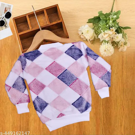 Magenta wool turtleneck sweater for kids, classic winter full sleeve streetwear