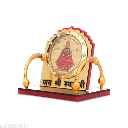 Swiss gold-plated Khatu Shyam religious idol (45x55 cm), suitable for car dashboards & home decor