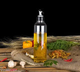 Clear plastic oil dispenser set (1000ml x 2), BPA-free, leak-proof & easy pour, ideal for kitchen condiments