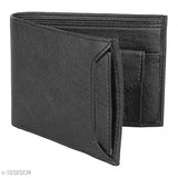 PU leather men's wallet, solid pattern, 5 compartments, free size (10cm x 8cm), made in India