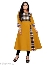 Cotton three-quarter sleeve Abhisarika printed kurti, Indian women's fashion for S (bust 36, length 44), M (bust 38, length 44), L (bust 40, length 44)