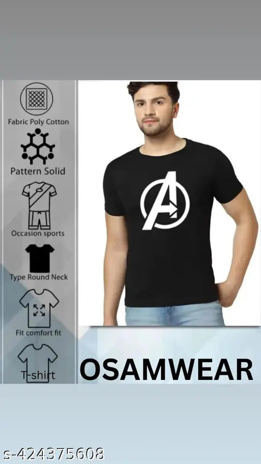 Black-yellow-white-maroon Avengers Assemble polycotton t-shirt featuring earth's mightiest heroes design, ideal for superhero fans