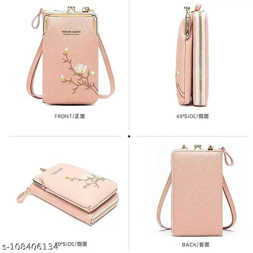 Pink canvas and leather cross-body bag, ideal for storing essentials such as napkins, lipsticks, keys, and phones (7"x4.3"x2.5"), durable and fashionable with upgraded zippers, perfect gift for shopping or travel