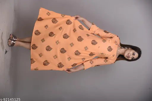 Rayon printed sleeveless kurti, three-quarter sleeves, XS (34in bust), refresh ethnic wardrobe, India origin