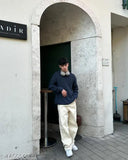 Wide-leg denim jeans for men, solid pattern, size 28/32, India origin