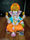 Marble Ganesh idol, intricately detailed, Diwali decoration, off-white, 7 inch height