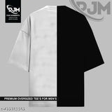 Large cotton colorblocked men's t-shirt, three-quarter sleeves, India origin