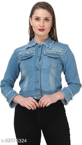 Denim Alisha Fabulous Women's solid ethnic jacket, long sleeves, sizes S-XL from India