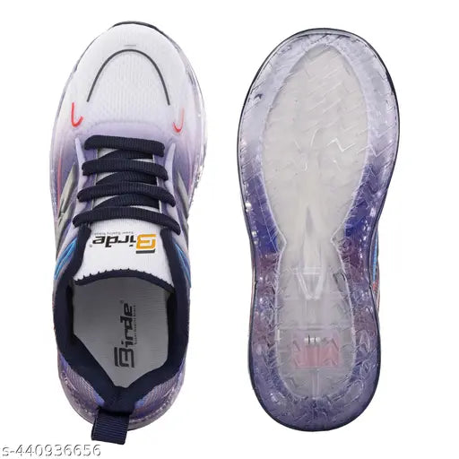 Led shoes for kids, mesh and PU running shoes with lace-up fastening, colorful LED display