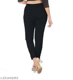 Black cotton lycra solid Cigar pants, pack of two for women's versatile wardrobe