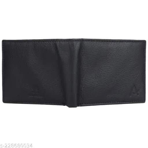 Genuine leather, RFID-blocking wallet for men, solid design, free size (11cm x 9cm)