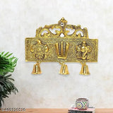 Aluminium with gold-plated Tirupati Shankh Chakra Namah Latkan. Decorative for home/office, also a thoughtful gift. Symbolic of Lord Vishnu's power and divinity. Size: 18X2.5X16 cm, weight: 200g