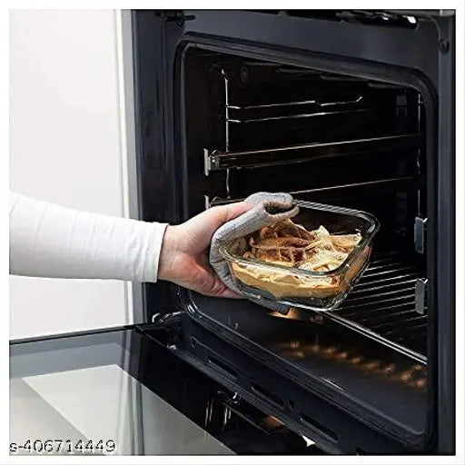 Transparent glass food storage containers set of 3 (400ml, 600ml, 800ml) with detachable locks, oven safe, microwave safe, freezer safe, and airtight for multi-purpose use