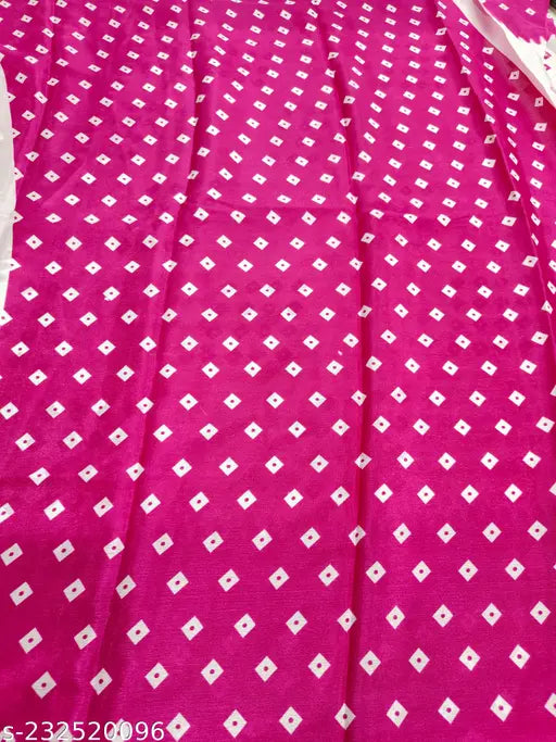 Best art silk printed saree in traditional Banarasi style, cotton fabric with matching running blouse for festive occasions