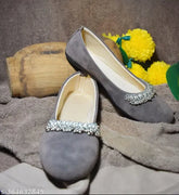 PU ballerina flats, Indian partywear ghungroo Belli BT05 in solid color