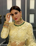 New Bollywood hot celebrity net embroidery Chikankari saree with separate blouse, free size, 5.5m length