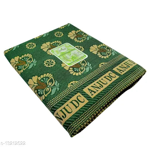 Feather Green Fancy weave cotton blanket (60" X 90") - multicolor, multipack 1, high thread count 170 for home decor