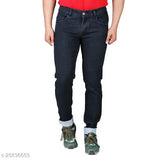 Solid denim men's jeans, trendy fit from India - size 32/38