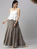 Floral printed cotton skirt for women, comfortable, trendy design - perfect addition to fashion collection