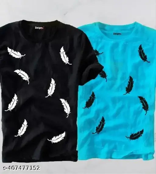 Men's round neck H/S cotton t-shirt, short sleeves with printed design. Sizes: S (36in), M (38in), L (40in), XL (42in). Made in India