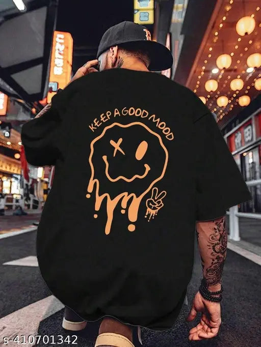 Veroconic back graphic printed men's cotton blend tee, oversized fit and short sleeves, perfect for casual occasions