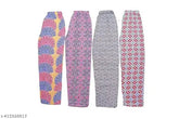 Multicolor printed cotton women's and girls track pant set (pack of 4), fully stretchable for comfort and style in lounge wear or sleepwear