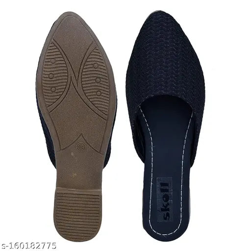Synthetic woven flats for women & girls - Made in India, comfortable slip-ons with strong grip, easy to care for and available in various sizes from IND-3 to IND-9