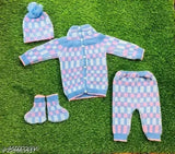 Woolen self-design princess stylus boys sweaters set, 0-3 months, warm and soft for baby's skin