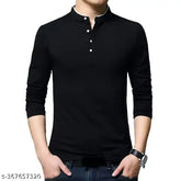 Refinado fashion cotton blend long sleeves solid t-shirt, comfortable and stylish clothing for men, made in India (M/38in/27in, L/40in/28in, XL/42in/29in)