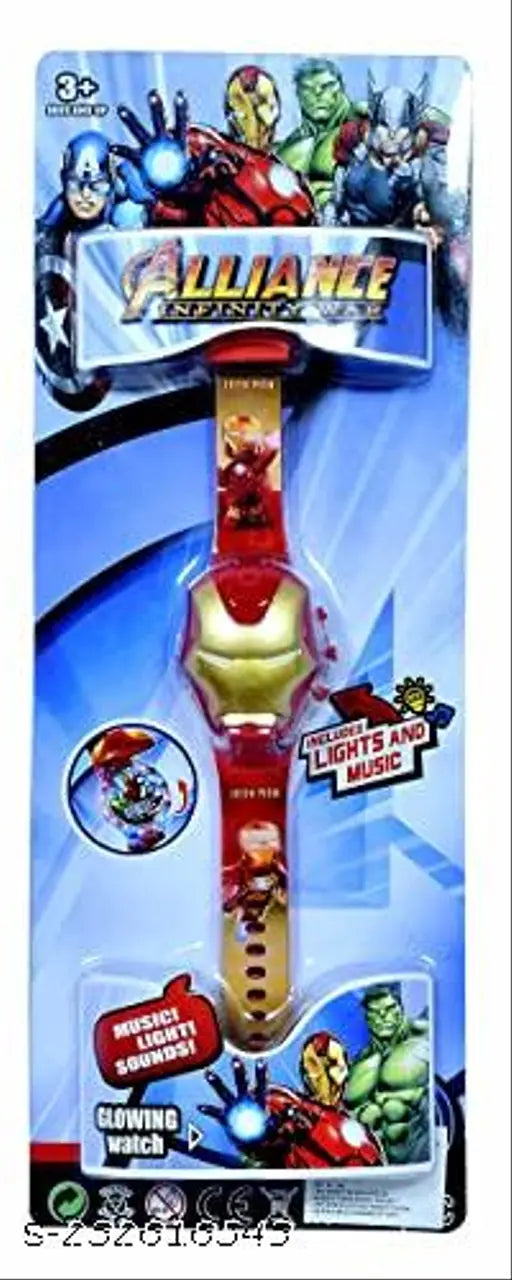 Glowing Iron Man watch for kids, multi-colored LED digital light, Indian-made